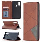 For Oppo A31 (2020) / A81 Rhombus Texture Horizontal Flip Magnetic Leather Case with Holder & Card Slots(Brown) - 1