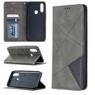 For Oppo A31 (2020) / A81 Rhombus Texture Horizontal Flip Magnetic Leather Case with Holder & Card Slots(Grey) - 1