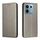 For Xiaomi Redmi Note 13 Pro 5G Carbon Fiber Texture Flip Holder Leather Phone Case(Grey) - 1