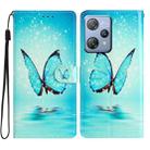 For Blackview A53 Pro Colored Drawing Leather Phone Case(Blue Butterfly) - 1