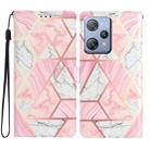 For Blackview A53 Pro Colored Drawing Leather Phone Case(Pink Marble) - 1