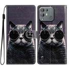 For Blackview A55 Pro Colored Drawing Leather Phone Case(Sunglasses Cat) - 1