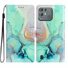 For Blackview A55 Pro Colored Drawing Leather Phone Case(Green Marble) - 1