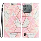 For Blackview A55 Pro Colored Drawing Leather Phone Case(Pink Marble) - 1