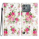 For Blackview A55 Pro Colored Drawing Leather Phone Case(Peonies) - 1