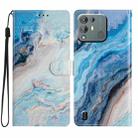 For Blackview A55 Pro Colored Drawing Leather Phone Case(Blue Marble) - 1