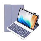 For OPPO Pad Air2 11.4 inch OP14 TPU Ultra-thin Detachable Bluetooth Keyboard Leather Case(Purple) - 1
