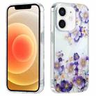 For iPhone 12 Electroplated Symphony Phone Case(White Purple Flower) - 1