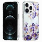 For iPhone 12 Pro Electroplated Symphony Phone Case(White Purple Flower) - 1