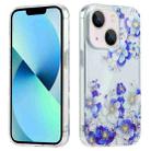 For iPhone 13 Electroplated Symphony Phone Case(White Blue Flower) - 1