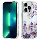 For iPhone 13 Pro Max Electroplated Symphony Phone Case(White Purple Flower) - 1