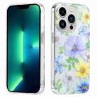 For iPhone 13 Pro Max Electroplated Symphony Phone Case(Green Grass Flower) - 1