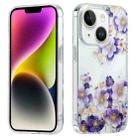 For iPhone 14 Electroplated Symphony Phone Case(White Purple Flower) - 1