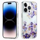 For iPhone 14 Pro Electroplated Symphony Phone Case(White Purple Flower) - 1