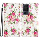 For TCL 40 SE Colored Drawing Leather Phone Case(Peonies) - 1