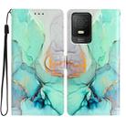 For TCL 403 Colored Drawing Leather Phone Case(Green Marble) - 1