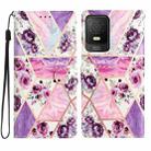 For TCL 403 Colored Drawing Leather Phone Case(Purple Marble) - 1