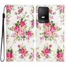 For TCL 403 Colored Drawing Leather Phone Case(Peonies) - 1