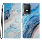 For TCL 403 Colored Drawing Leather Phone Case(Blue Marble) - 1