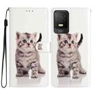 For TCL 403 Colored Drawing Leather Phone Case(Little Tabby Cat) - 1