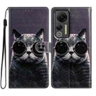 For Ulefone Note 14 Colored Drawing Leather Phone Case(Sunglasses Cat) - 1