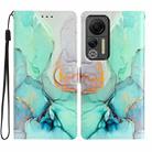 For Ulefone Note 14 Colored Drawing Leather Phone Case(Green Marble) - 1