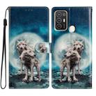 For ZTE Blade A52 Colored Drawing Leather Phone Case(Twin Wolves) - 1