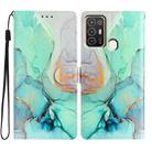 For ZTE Blade A52 Colored Drawing Leather Phone Case(Green Marble) - 1