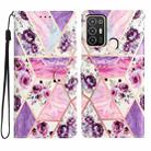 For ZTE Blade A52 Colored Drawing Leather Phone Case(Purple Marble) - 1