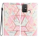 For ZTE Blade A52 Colored Drawing Leather Phone Case(Pink Marble) - 1