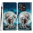 For ZTE Blade A73 4G Colored Drawing Leather Phone Case(Twin Wolves) - 1