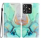 For ZTE Blade A73 4G Colored Drawing Leather Phone Case(Green Marble) - 1