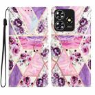 For ZTE Blade A73 4G Colored Drawing Leather Phone Case(Purple Marble) - 1