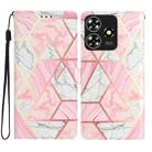 For ZTE Blade A73 4G Colored Drawing Leather Phone Case(Pink Marble) - 1