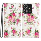 For ZTE Blade A73 4G Colored Drawing Leather Phone Case(Peonies) - 1