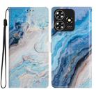 For ZTE Blade A73 4G Colored Drawing Leather Phone Case(Blue Marble) - 1