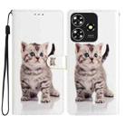 For ZTE Blade A73 4G Colored Drawing Leather Phone Case(Little Tabby Cat) - 1