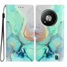 For ZTE Blade A73 5G Colored Drawing Leather Phone Case(Green Marble) - 1