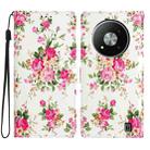 For ZTE Blade A73 5G Colored Drawing Leather Phone Case(Peonies) - 1