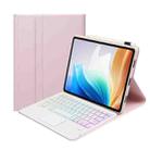 For OPPO Pad Air2 11.4 inch OP14-AS TPU Ultra-thin Detachable Backlight Bluetooth Keyboard Leather Case with Touchpad(Pink) - 1