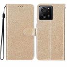 For Xiaomi 13T 5G Glitter Powder Flip Leather Phone Case(Gold) - 1