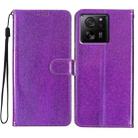 For Xiaomi 13T 5G Glitter Powder Flip Leather Phone Case(Purple) - 1