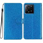 For Xiaomi 13T 5G Glitter Powder Flip Leather Phone Case(Blue) - 1