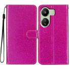 For Xiaomi Redmi 13C Glitter Powder Flip Leather Phone Case(Rose Red) - 1