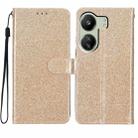 For Xiaomi Redmi 13C Glitter Powder Flip Leather Phone Case(Gold) - 1