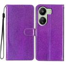 For Xiaomi Redmi 13C Glitter Powder Flip Leather Phone Case(Purple) - 1