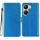 For Xiaomi Redmi 13C Glitter Powder Flip Leather Phone Case(Blue) - 1