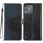 For Blackview A55 Pro Glitter Powder Flip Leather Phone Case(Black) - 1