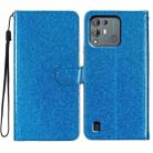 For Blackview A55 Pro Glitter Powder Flip Leather Phone Case(Blue) - 1