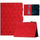 For Lenovo Tab M10 Diamond Texture Embossed Leather Smart Tablet Case(Red) - 1